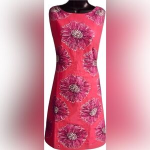 Lilly Pulitzer Stephanie Island Coral Boom Boom Sheath Dress Sz 14 Preppy Beach